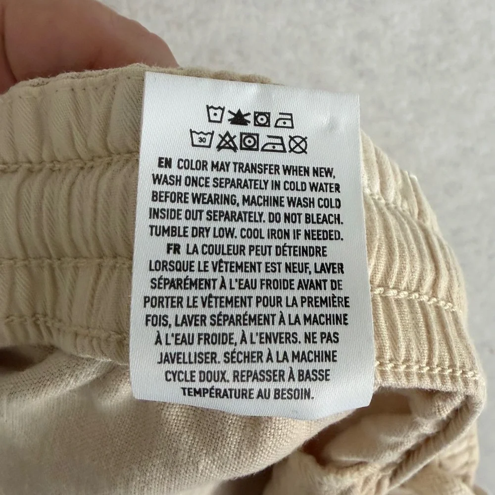 Todd Snyder NY Linen Beach Pants Men XL Oatmeal Natural Drawstring Cropped